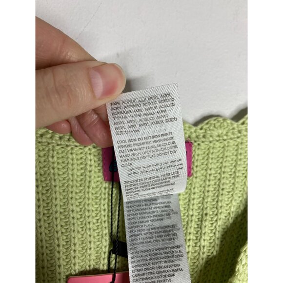 Green Crochet Knit Tank Top Women's XS New Hippie Boho Festival - Picture 6 of 8